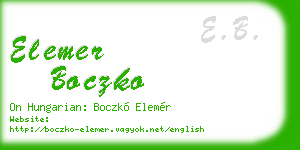 elemer boczko business card