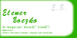 elemer boczko business card